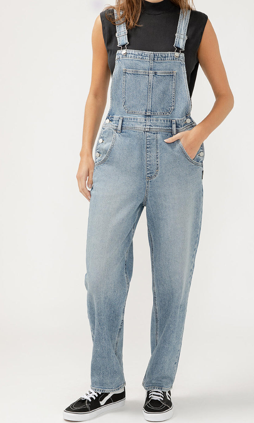 Silver Jeans Co Womens 90s Baggy Straight Leg Overall