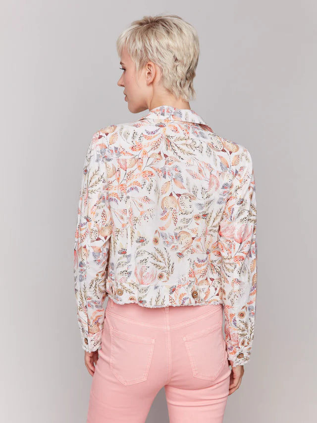 Charlie B Womens Printed LS Tropical
