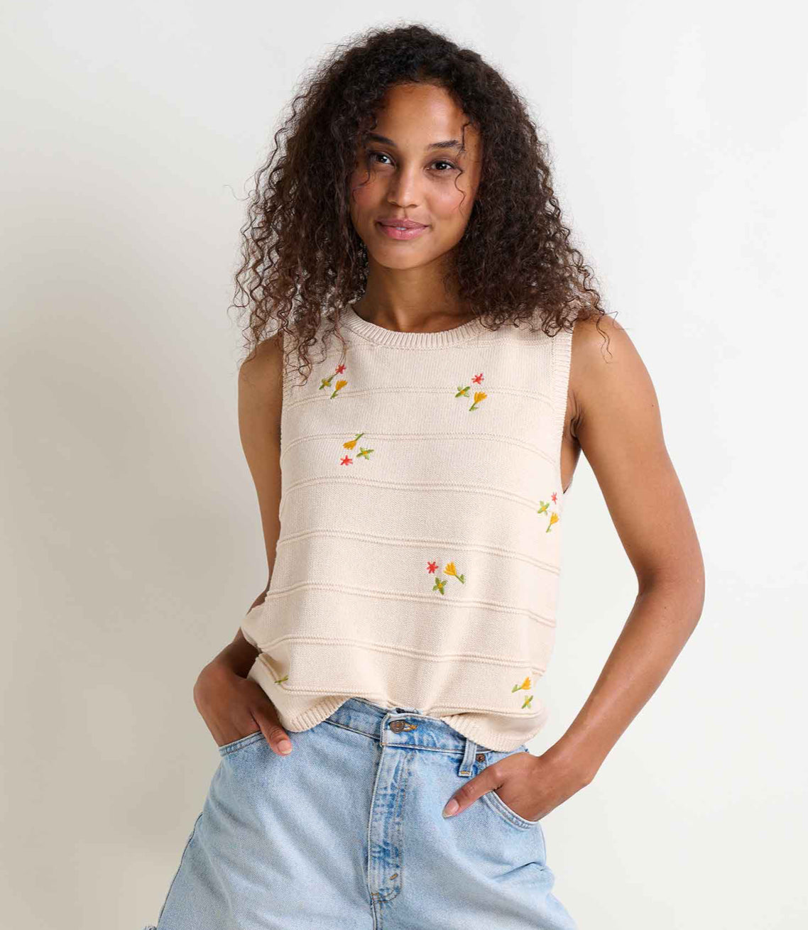Toad & Co Womens Bianca Crew Tank Embroidered