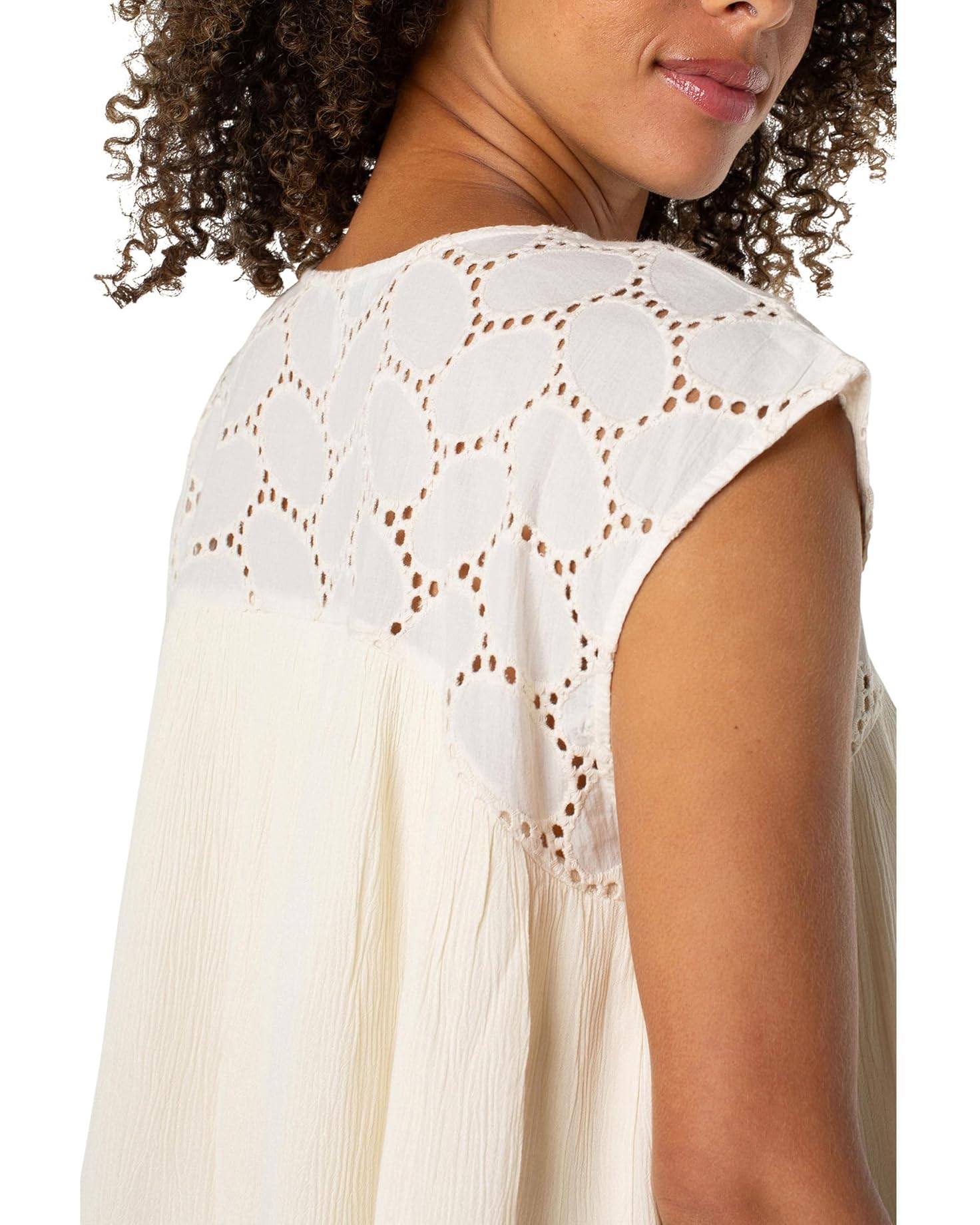 Liverpool Womens Short Sleeve Dolman Boat Neck Woven Blouse
