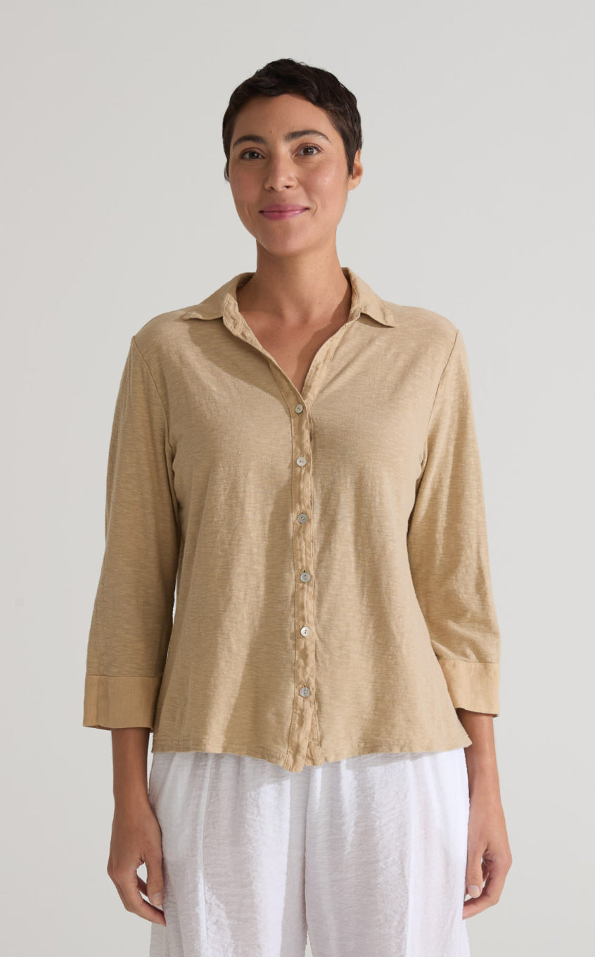 Cut Loose V-Neck Button Up Shirt