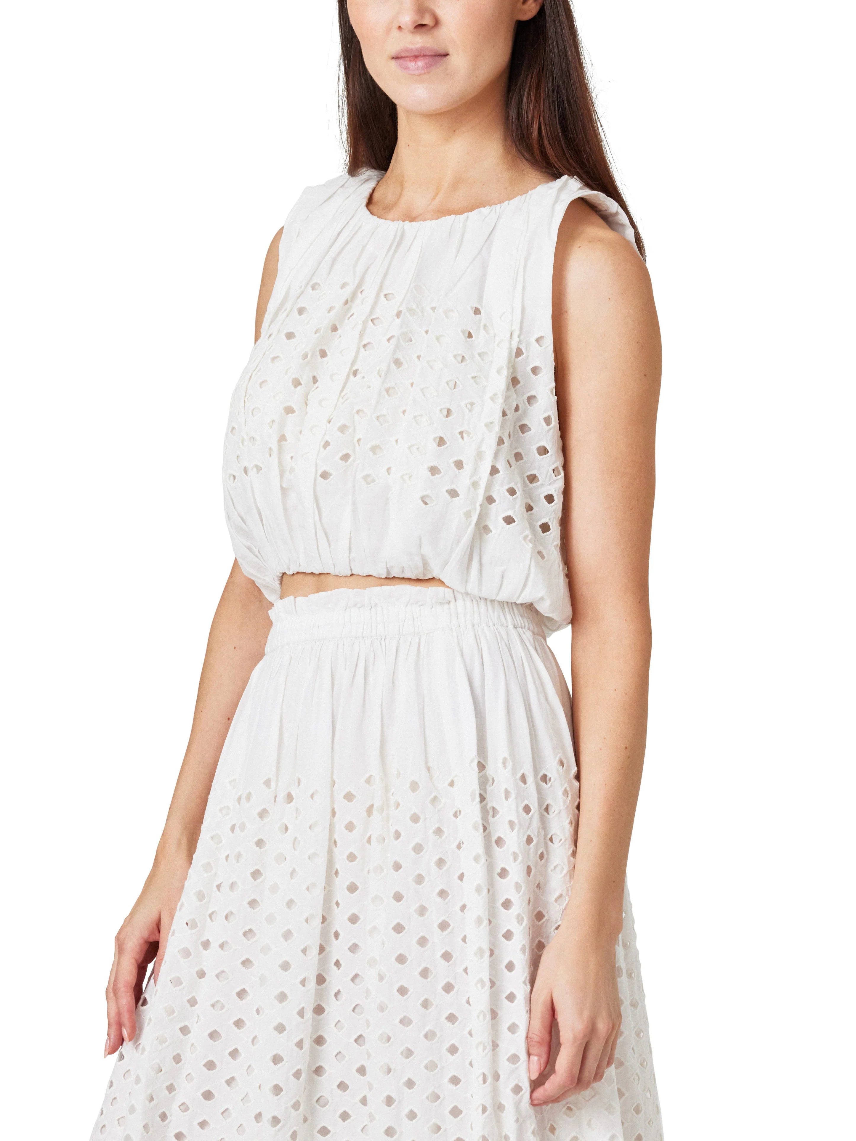 Habitual Womens Crop Eyelet Top