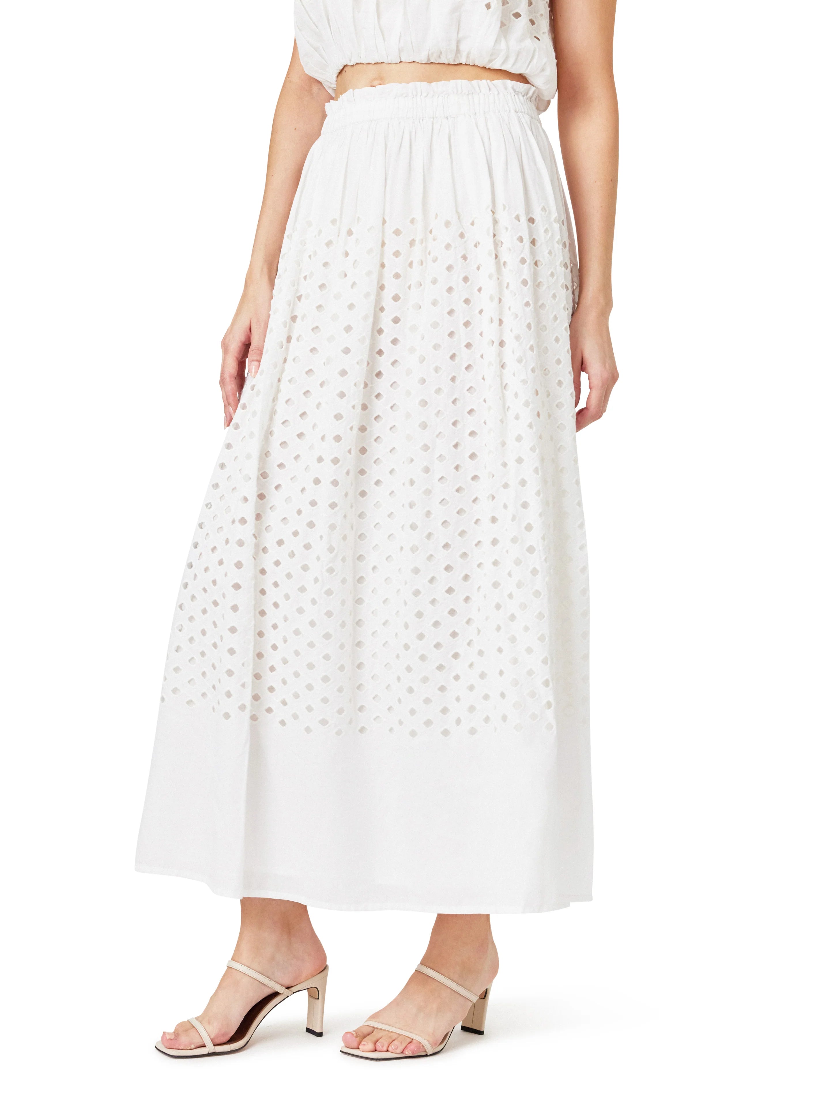 Habitual Womens 38" eyelet maxi skirt
