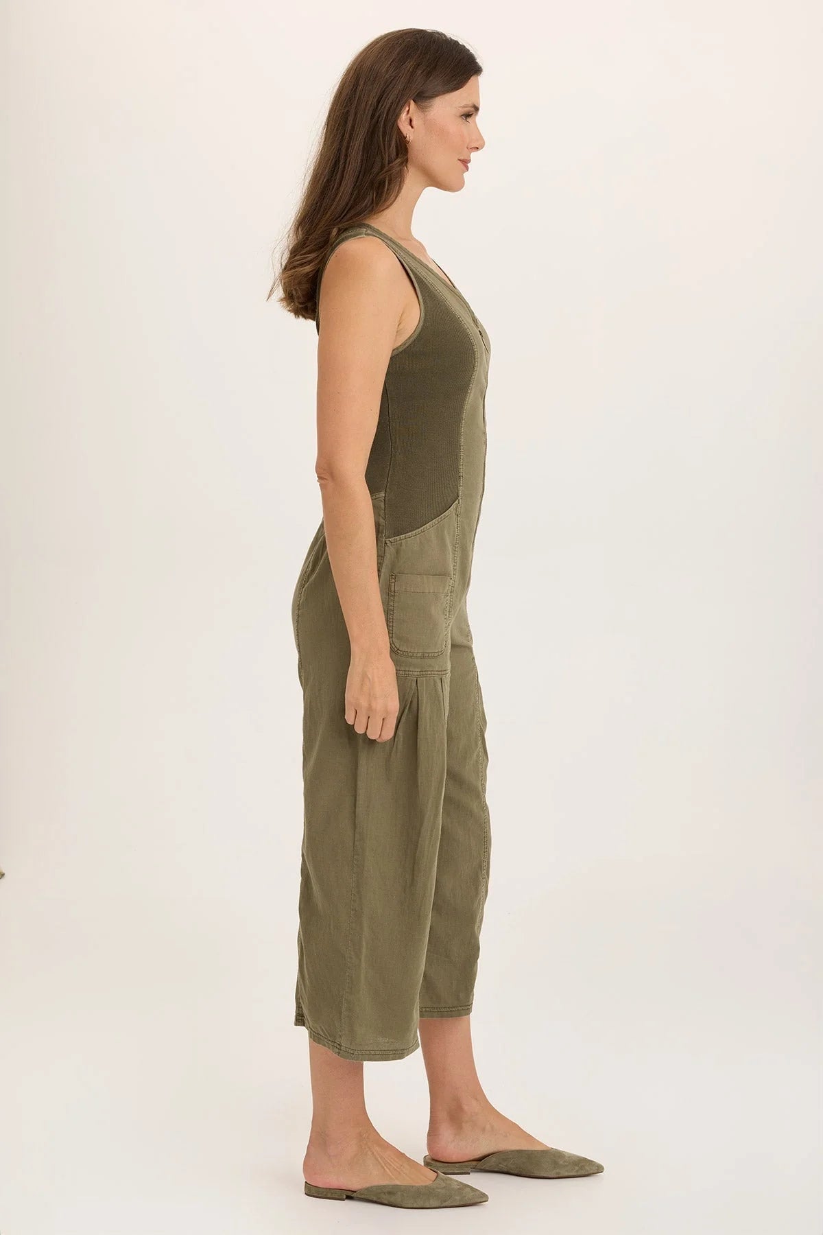 XCVI Womens Linen Macgowan Jumpsuit