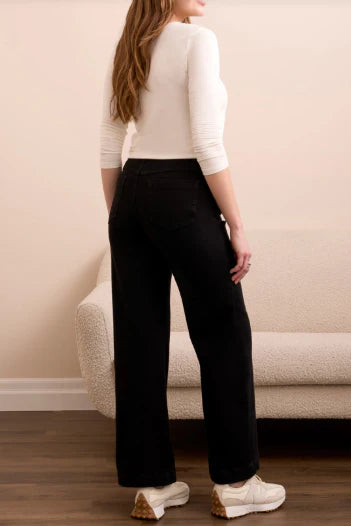 Tribal Womens Boundless Audrey Pull On Wide Leg Jeans
