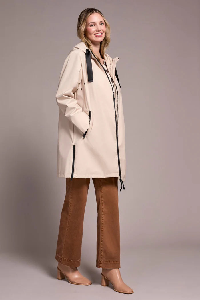 Tribal Womens Long Sleeve Front Zip Rain Coat