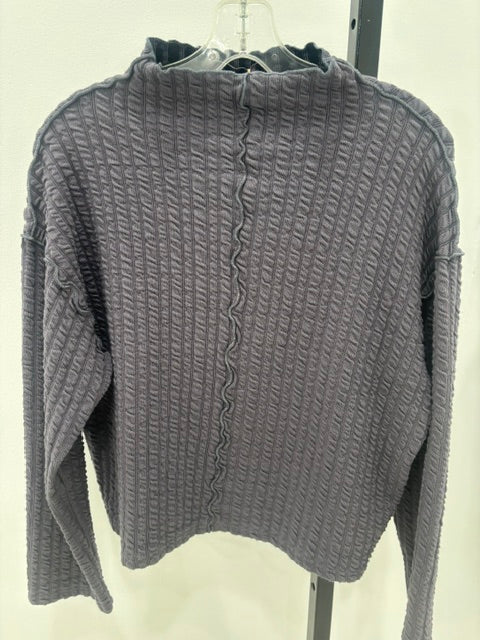 Cut Loose Womens Textured Stripe Funnel Pullover