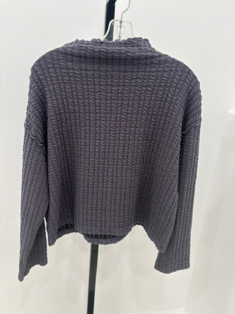 Cut Loose Womens Textured Stripe Funnel Pullover