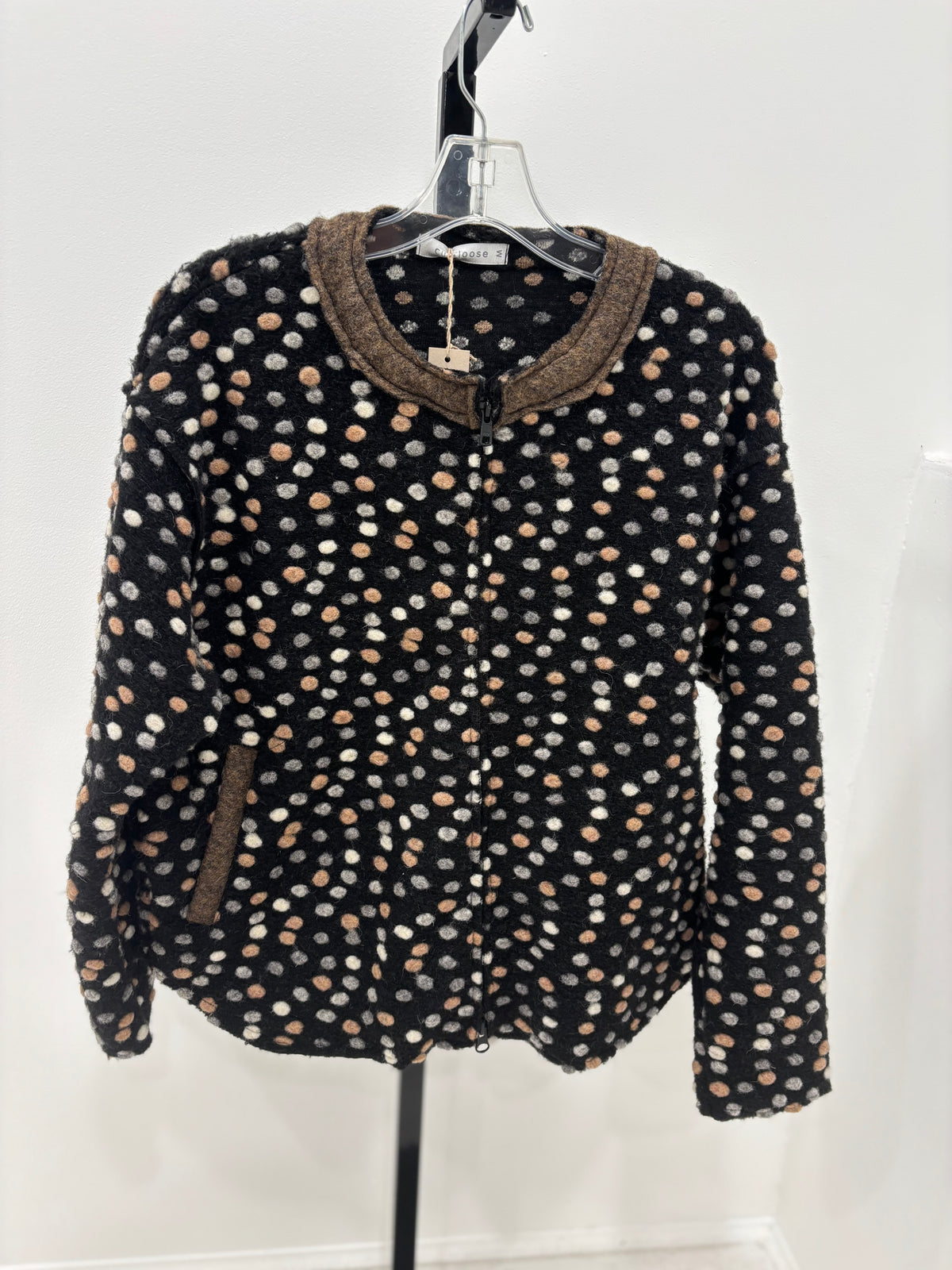 Cut Loose Womens Bomber Jacket In Pebbled Boiled Wool