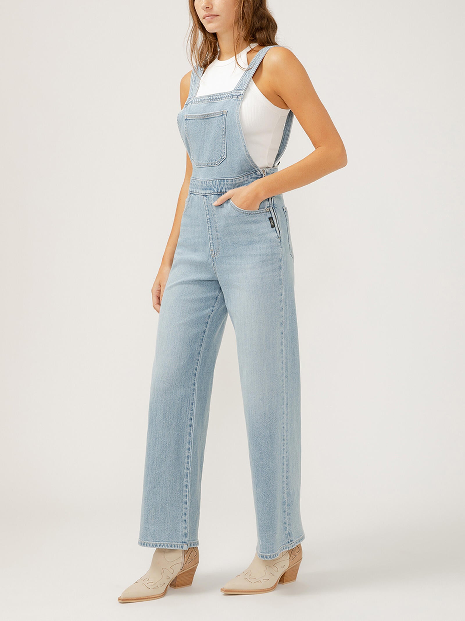 Silver Jeans Co. Womens Wide Leg Overalls