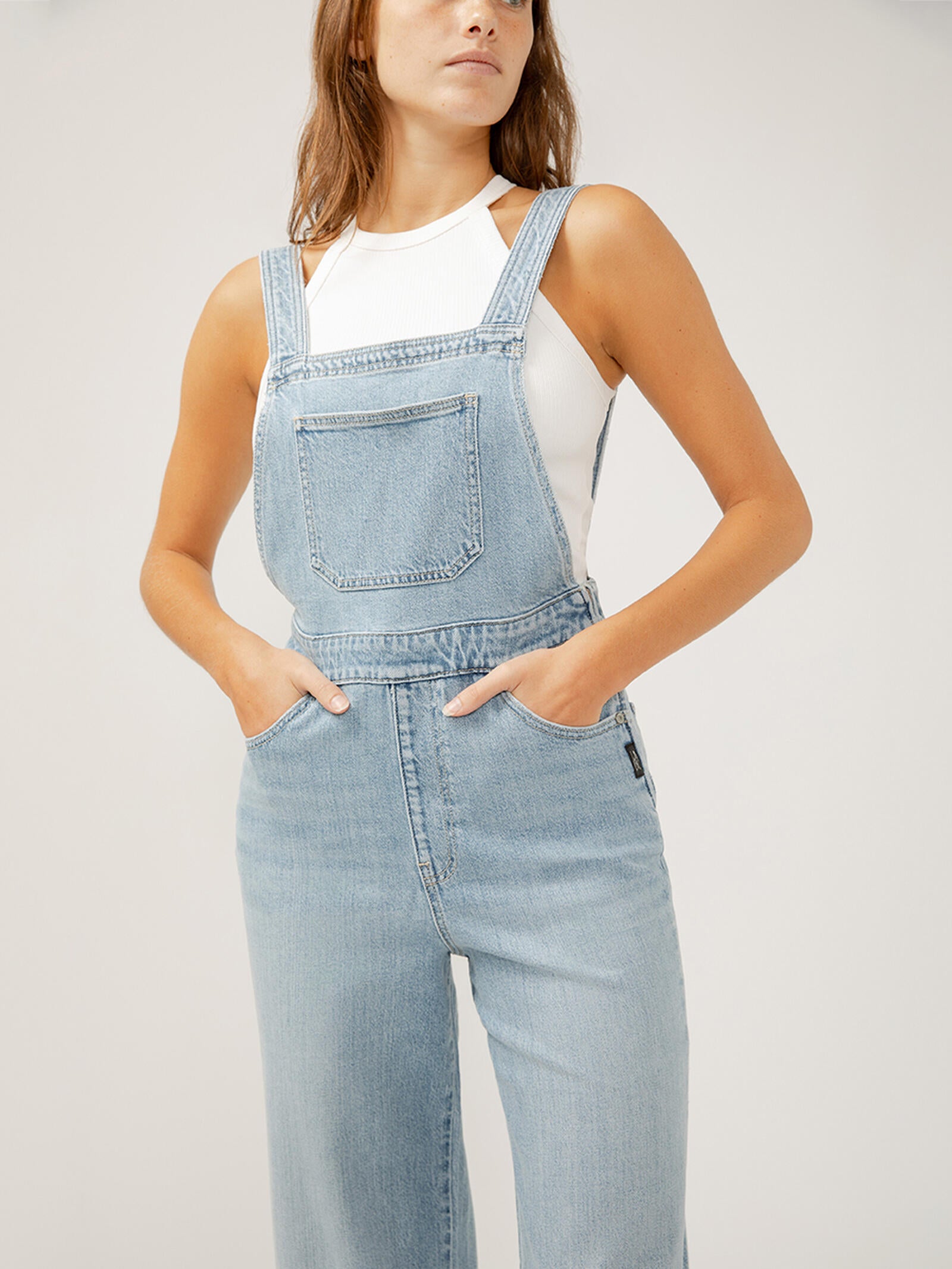 Silver Jeans Co. Womens Wide Leg Overalls