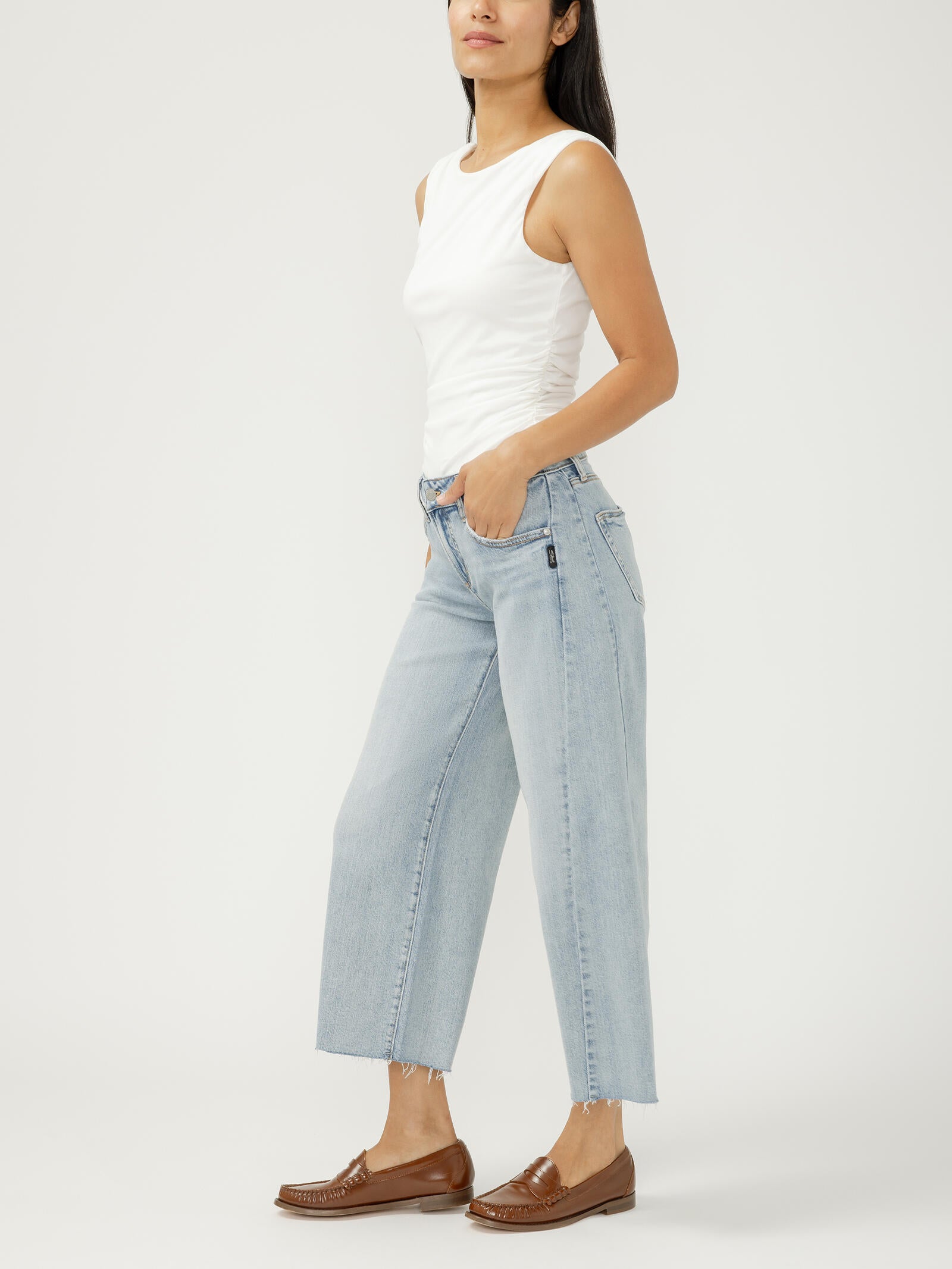 Silver Jeans Co. Womens Suki Wide Leg Crop Pant