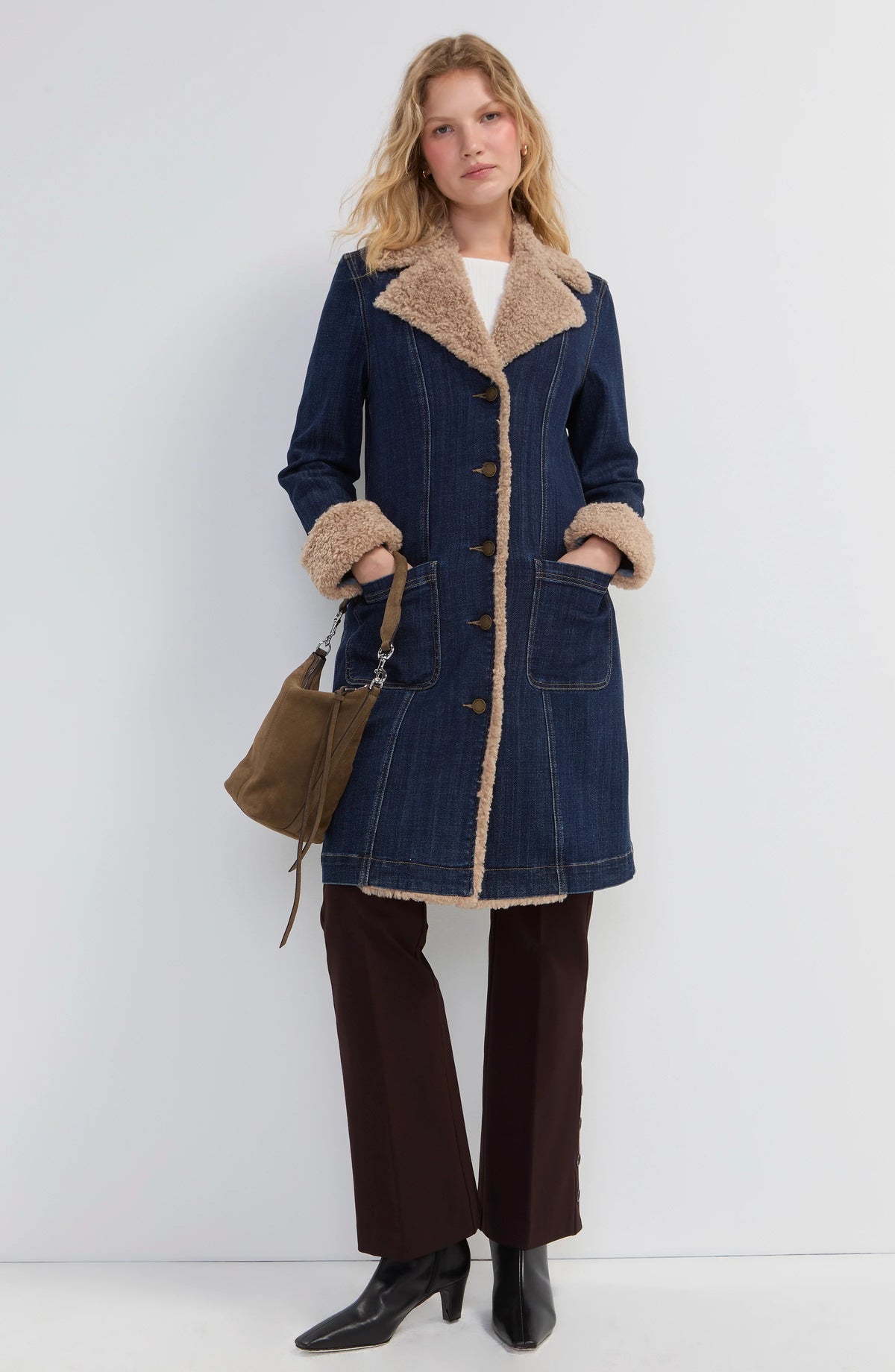 Liverpool Womens Sherpa Trimmed Notch Collar Jacket