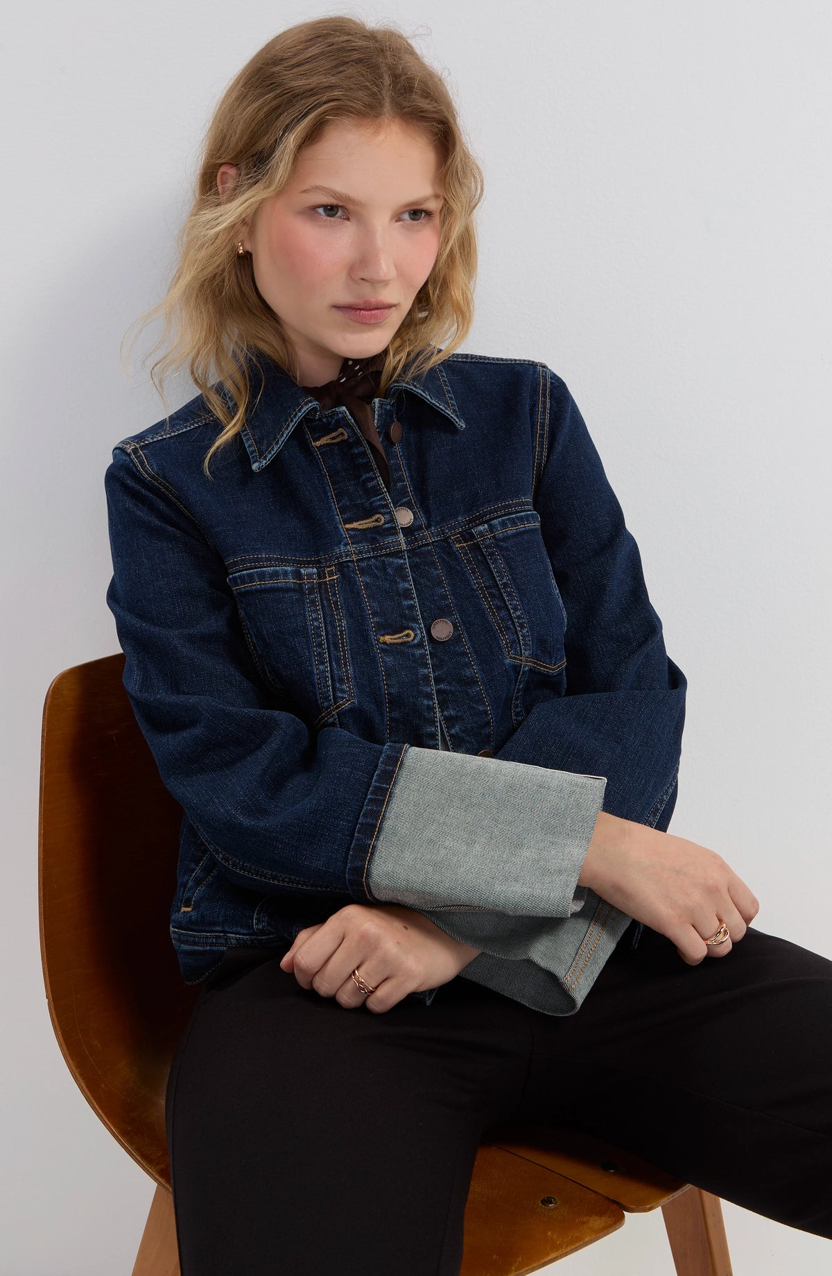 Liverpool Womens Tall Cuffed Selvedge Trucker Jacket