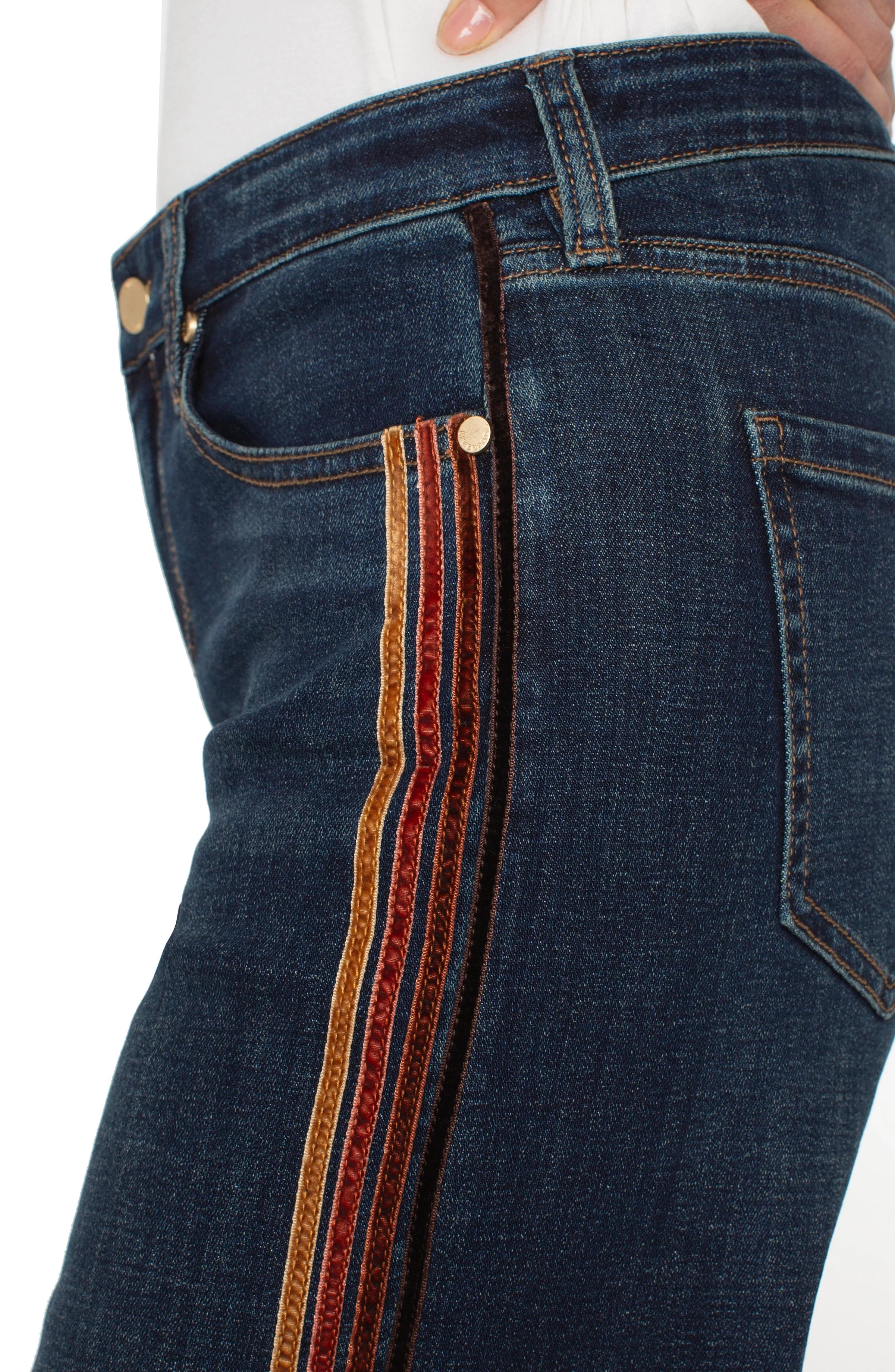 Liverpool Womens Stride Wide Leg W/ Velvet Trim