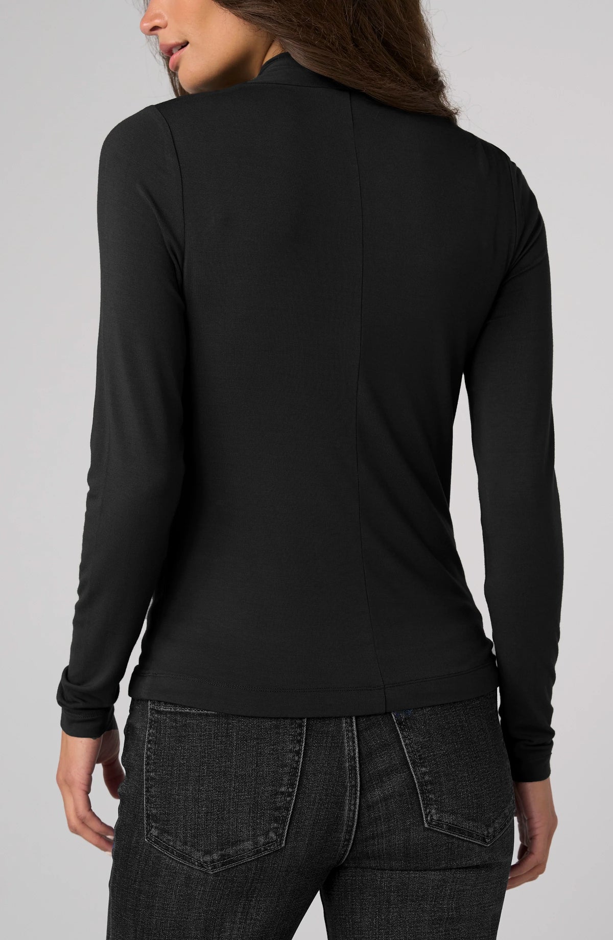 Liverpool Womens Long Sleeve Wrap Neck Knit Top