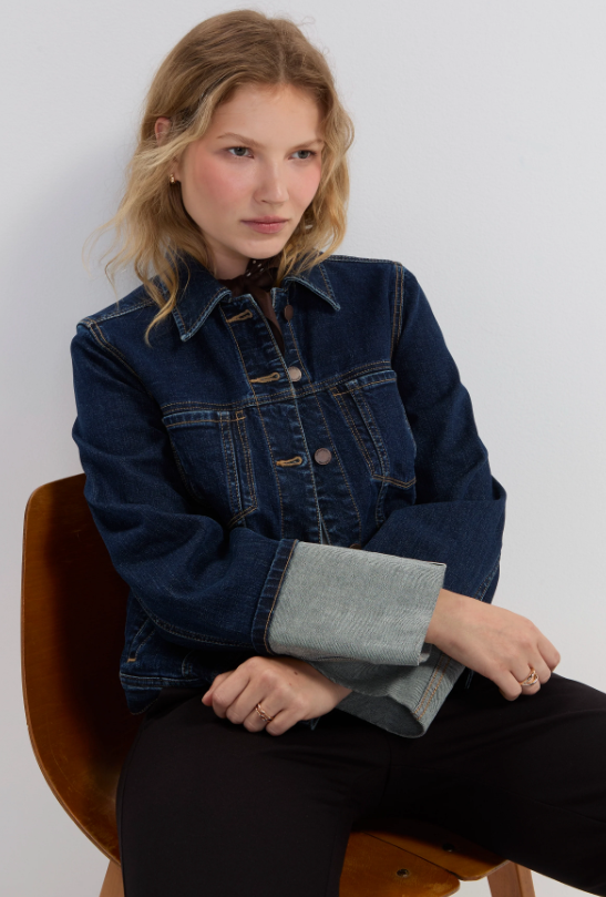 Liverpool Womens Tall Cuffed Selvedge Trucker Jacket