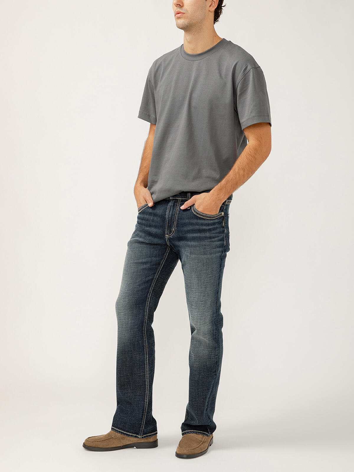 Silver Jeans Co. Mens Jace Slim Fit Bootcut Jeans
