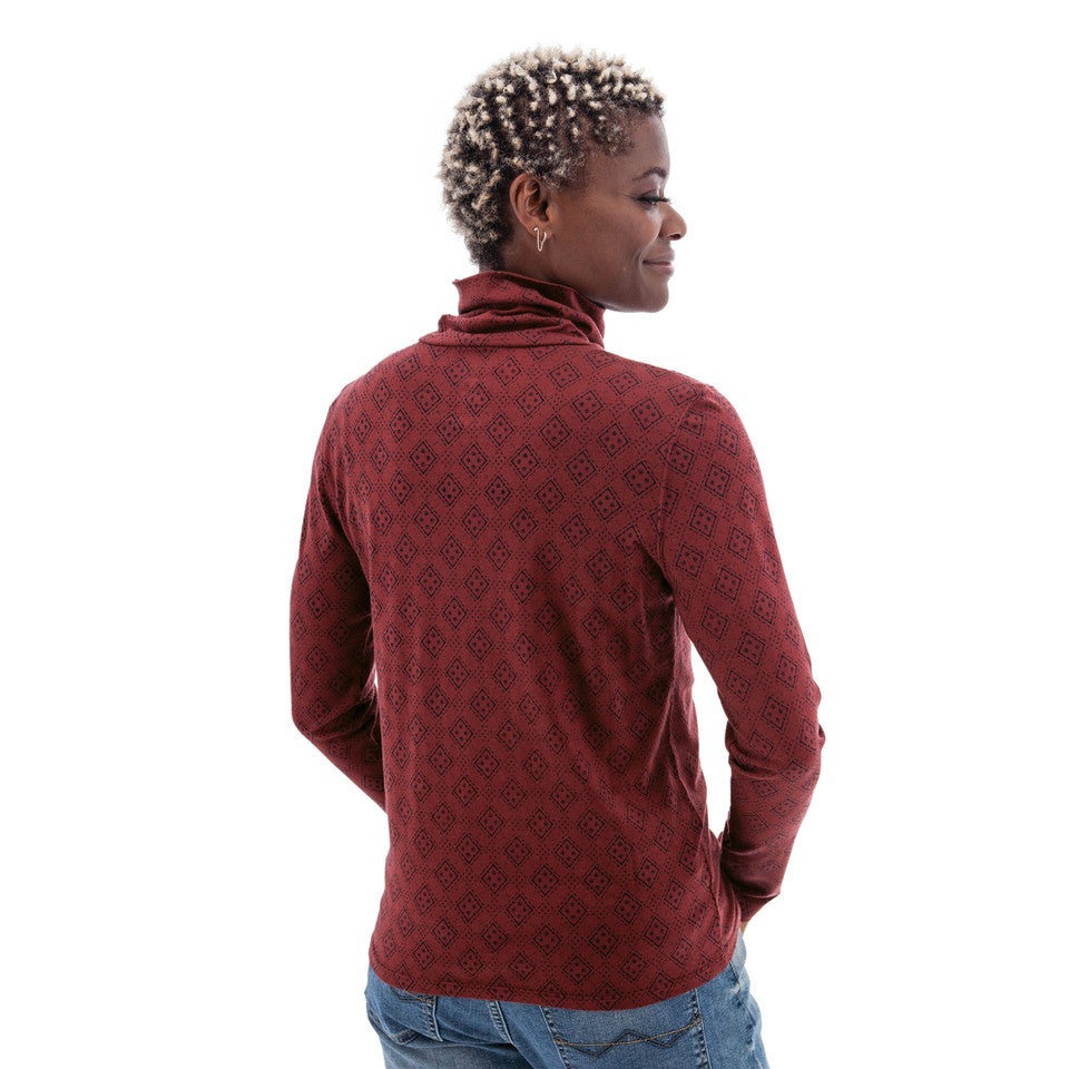 Old Ranch Womens Mariela Print Turtleneck