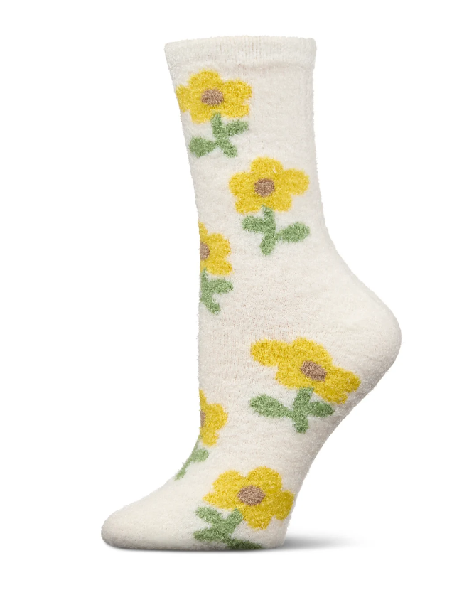 MeMoi Womens Flower Non-Skid Alow Infused Crew