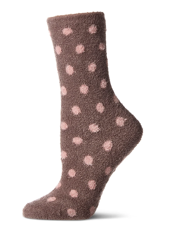 MeMoi Womens Polka Dot Non-Skid Lavender Infused Crew