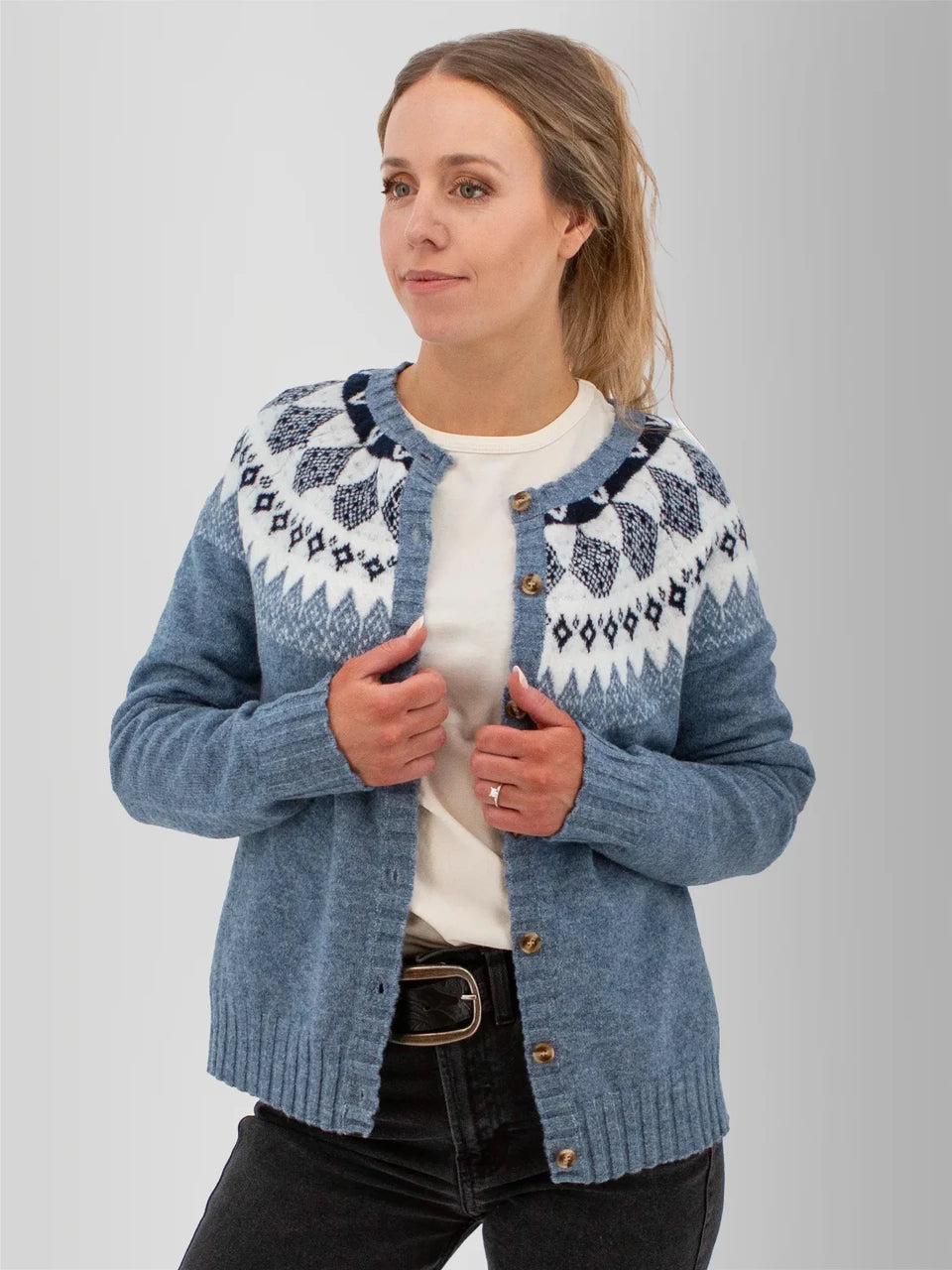 Old Ranch Womens Reine Fair Isle Cardigan Sweater