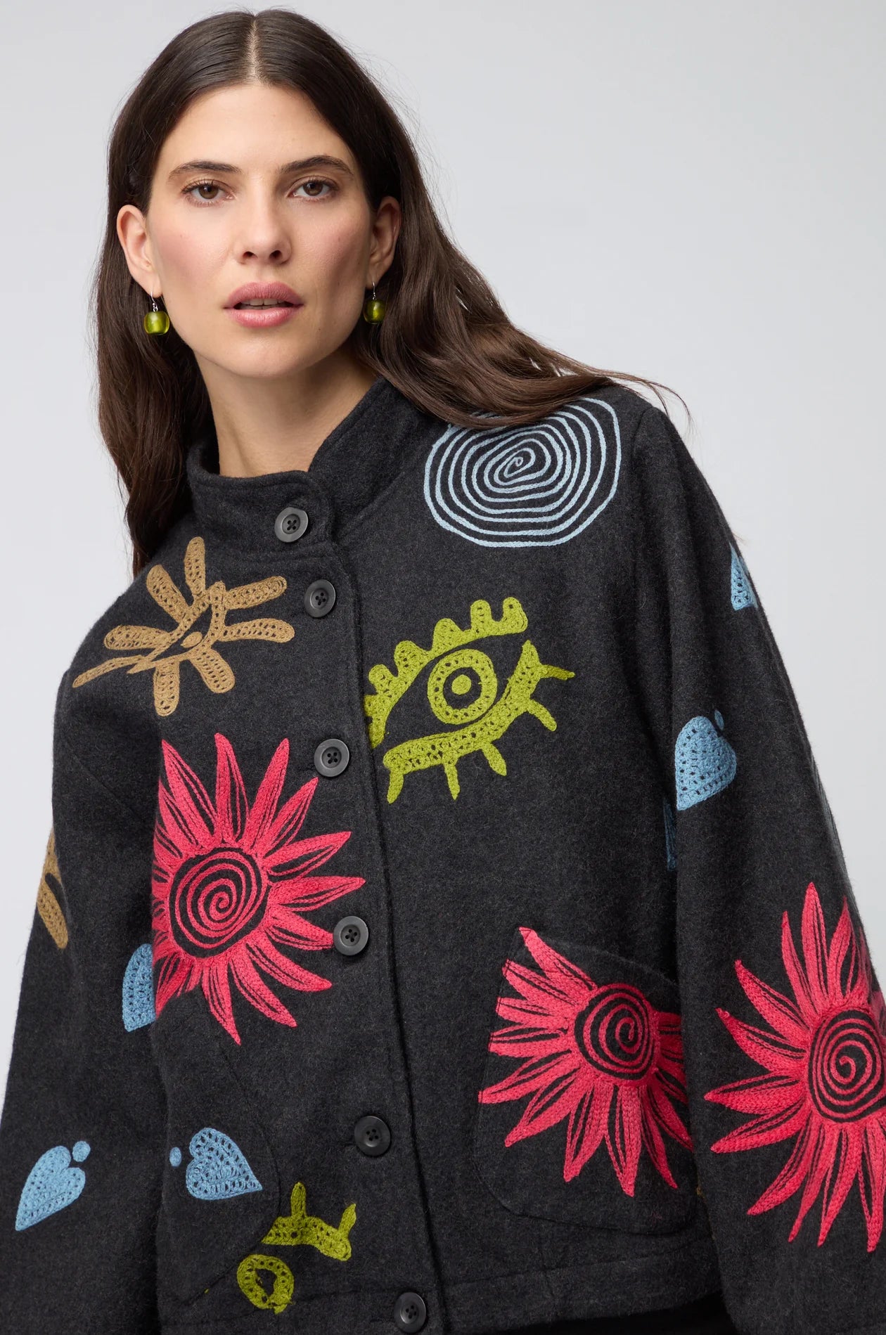 Noen Womens Embroidered Jacket