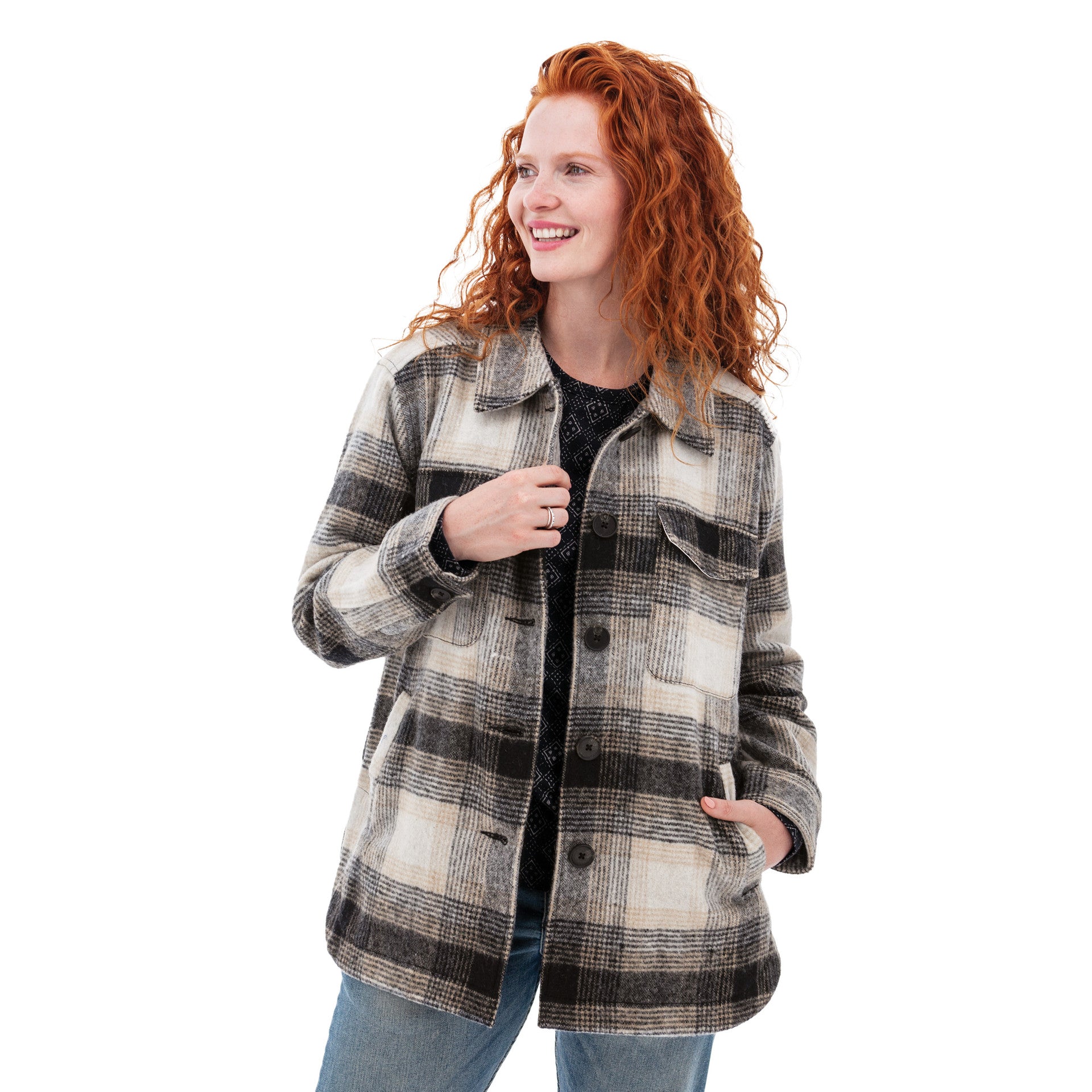 Aventura Womens Joni Boyfriend Plaid Shirt Jacket