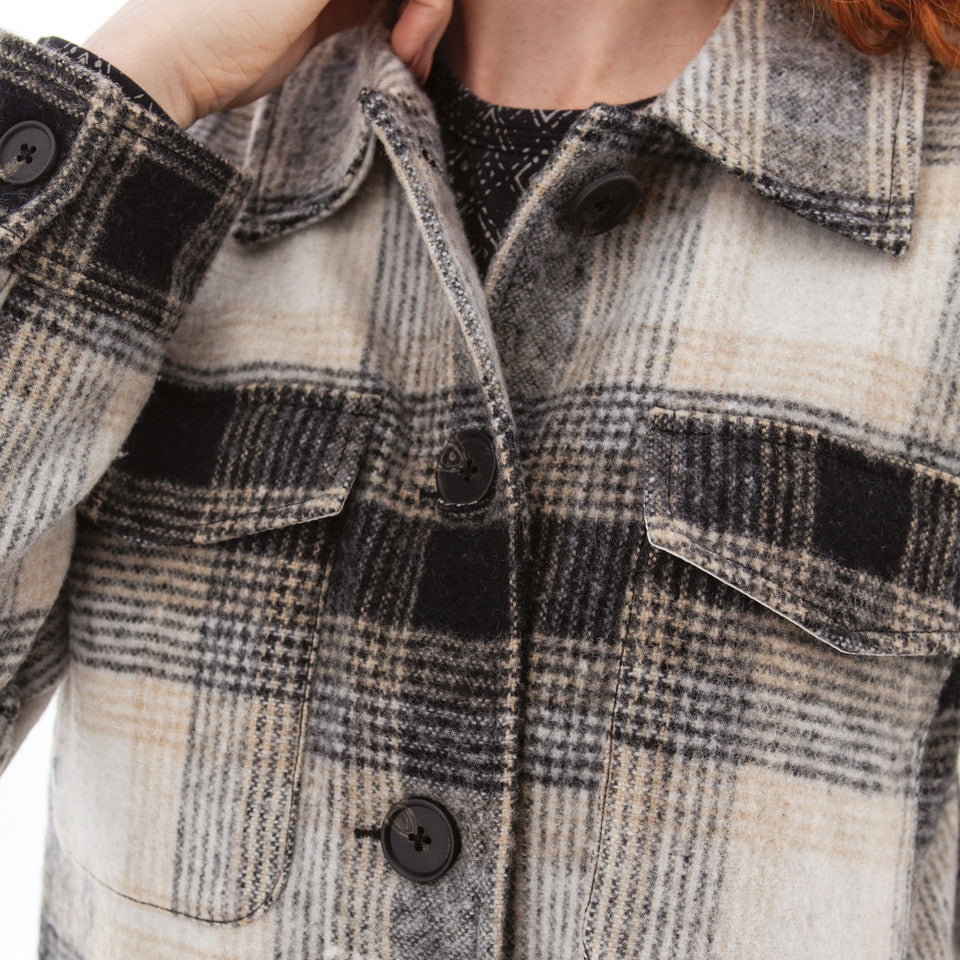 Aventura Womens Joni Boyfriend Plaid Shirt Jacket