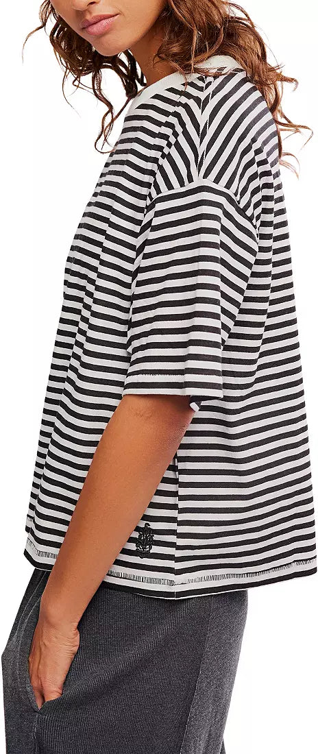 Free People Womens Striped Tackle Tee