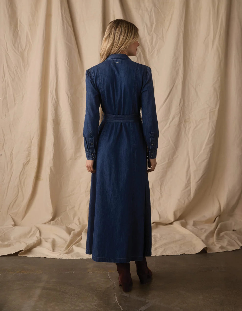The Normal Brand Womens Cotton Denim Shirt Dress