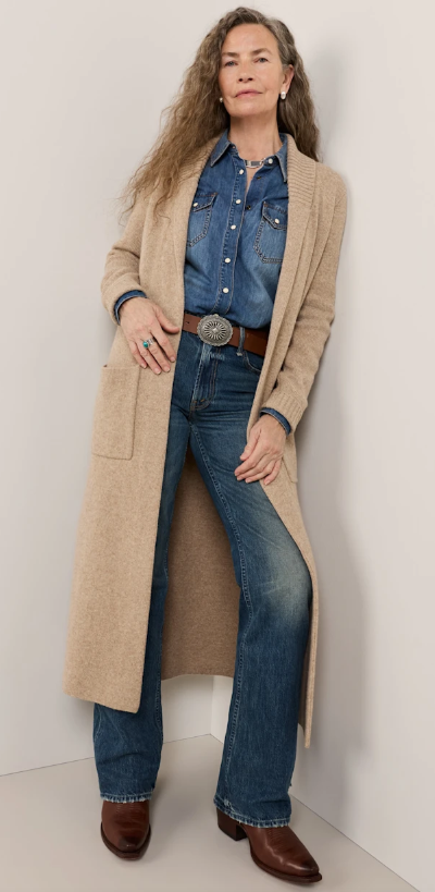 Pendleton Womens Lambswool Duster Cardigan