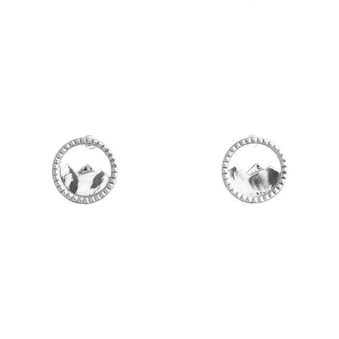 Bronwen Tiny Charm Post Earrings - Mountain Range