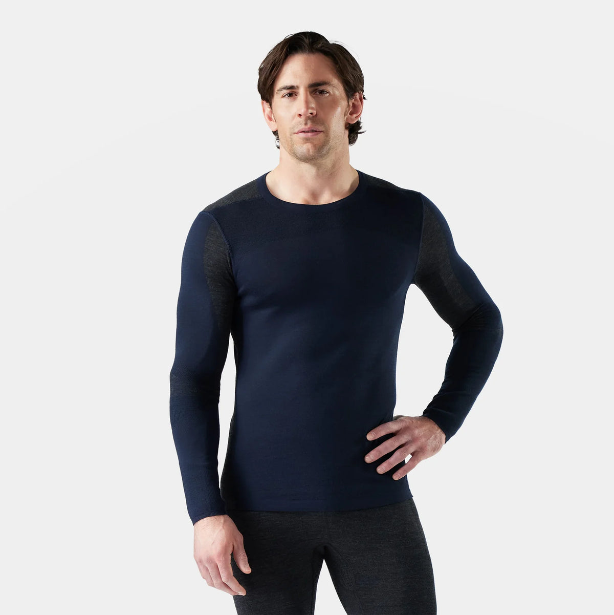 Smartwool Mens Intraknit Thermal Merino Base Layer Colorblock Crew
