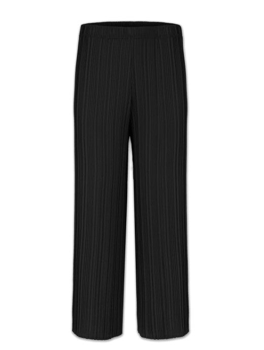 Wild Cosmos Women Petite Black Textured Pants