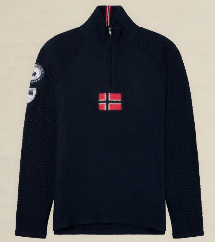 Amundsen Mens Boiled Ski Sweater w/ Flag