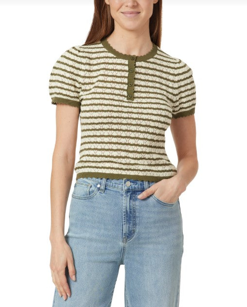 Habitual Womens Half Placket Sweater