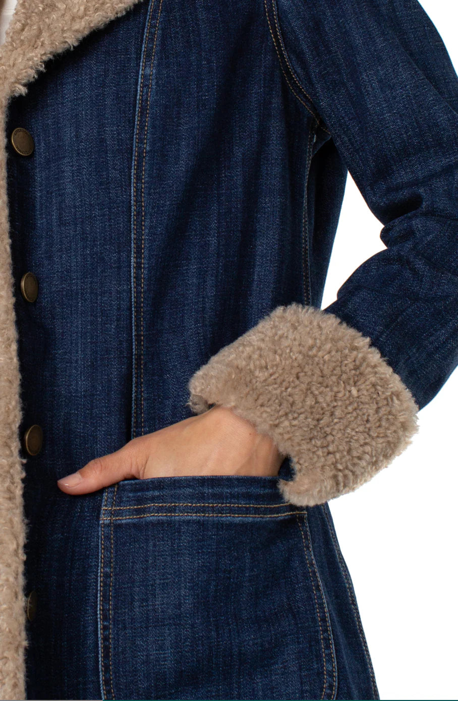 Liverpool Womens Sherpa Trimmed Notch Collar Jacket