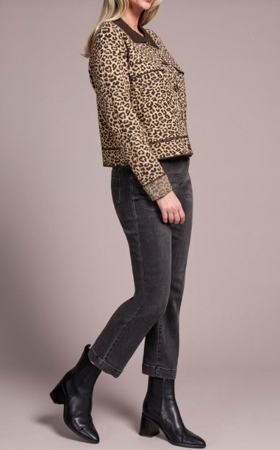 Tribal Womens Printed Sweater Cardigan w/ Collar