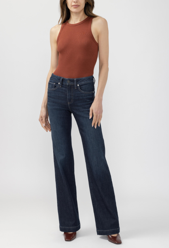 Silver Jeans Co. Womens Avery Trouser Leg Jeans