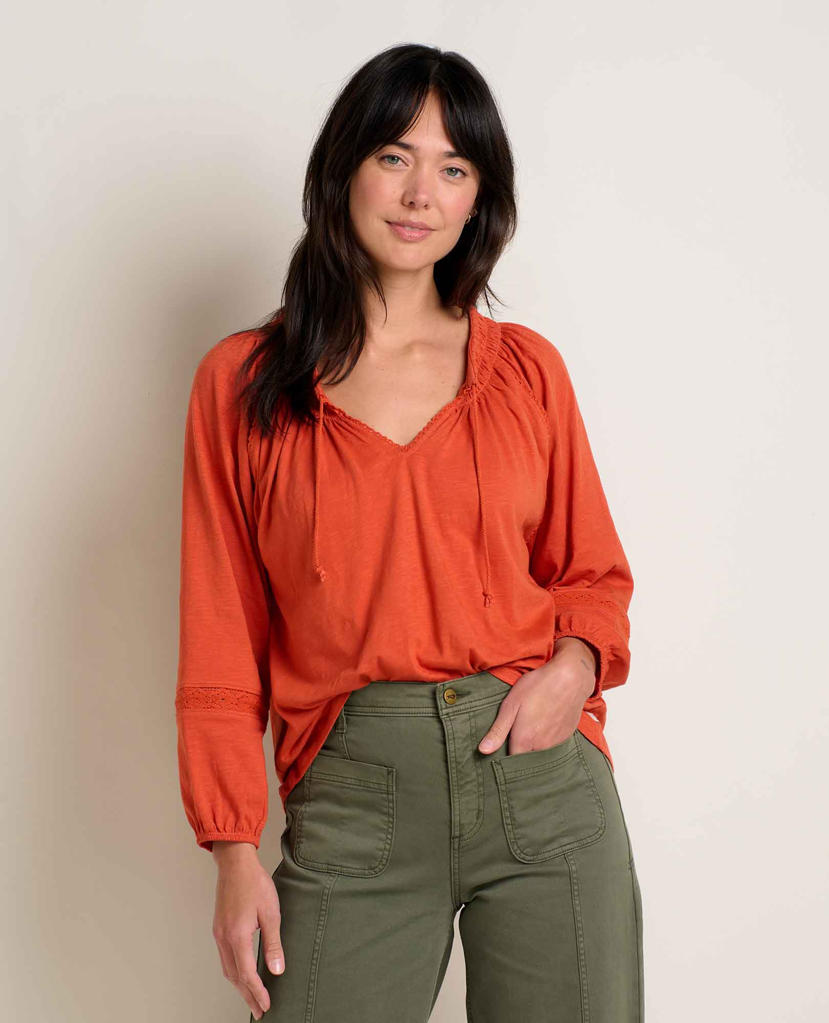 Toad & Co Womens Primo Long Sleeve Peasant Top