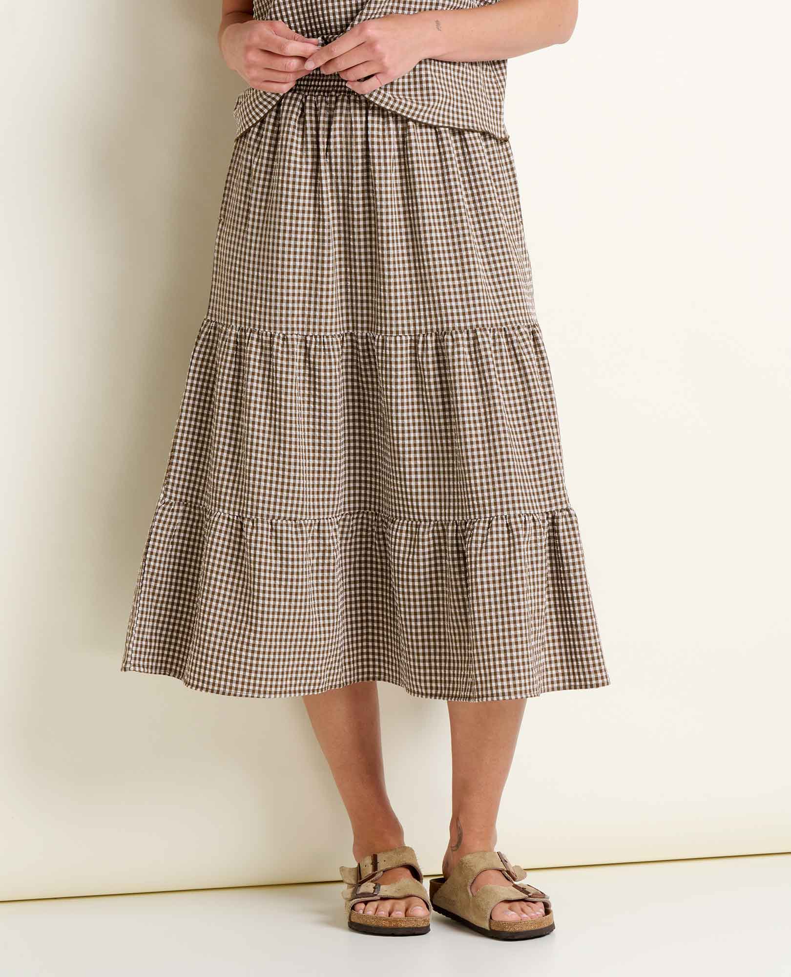 Toad & Co Womens Sunkissed Tiered Midi Skirt