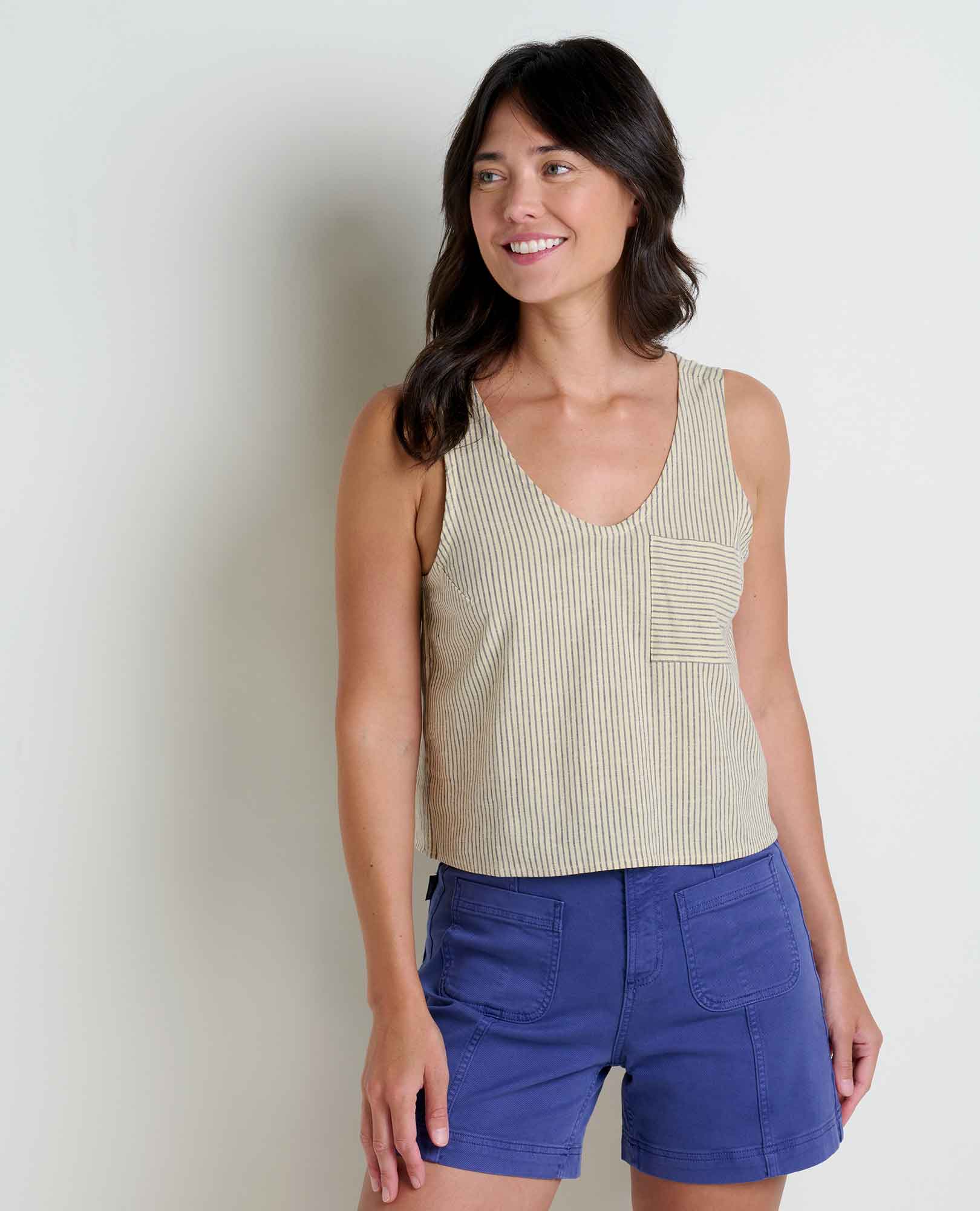 Toad & Co Womens Taj Hemp Button Back Tank