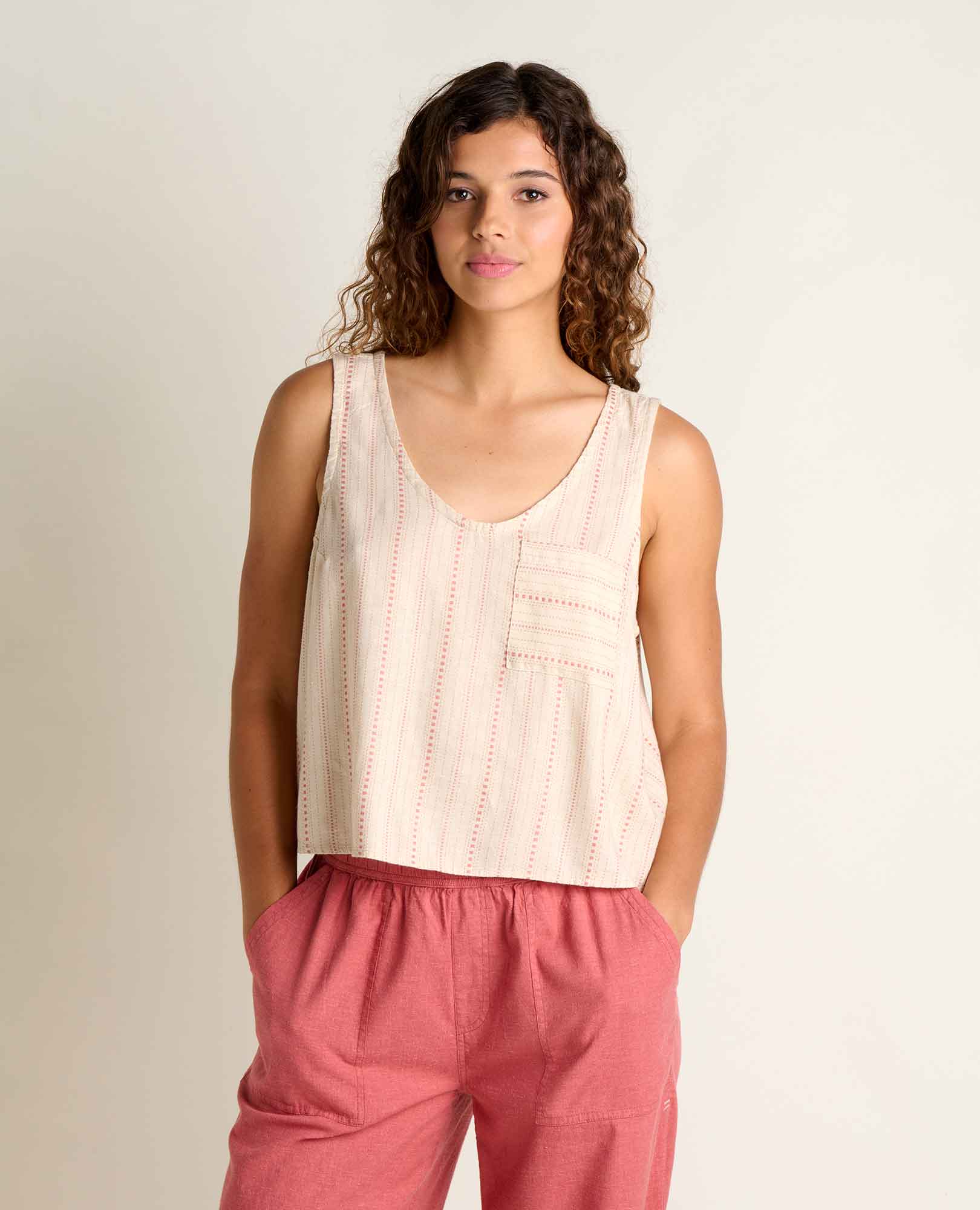 Toad & Co Womens Taj Hemp Button Back Tank