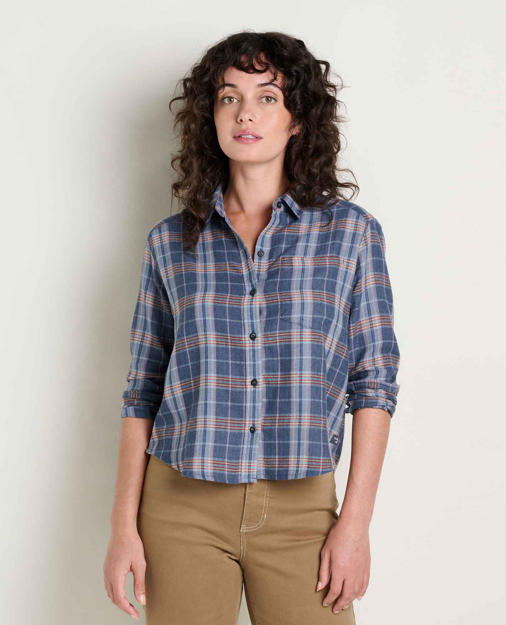Toad & Co Womens Re-Form Flannel Boxy Long Sleeve Shirt