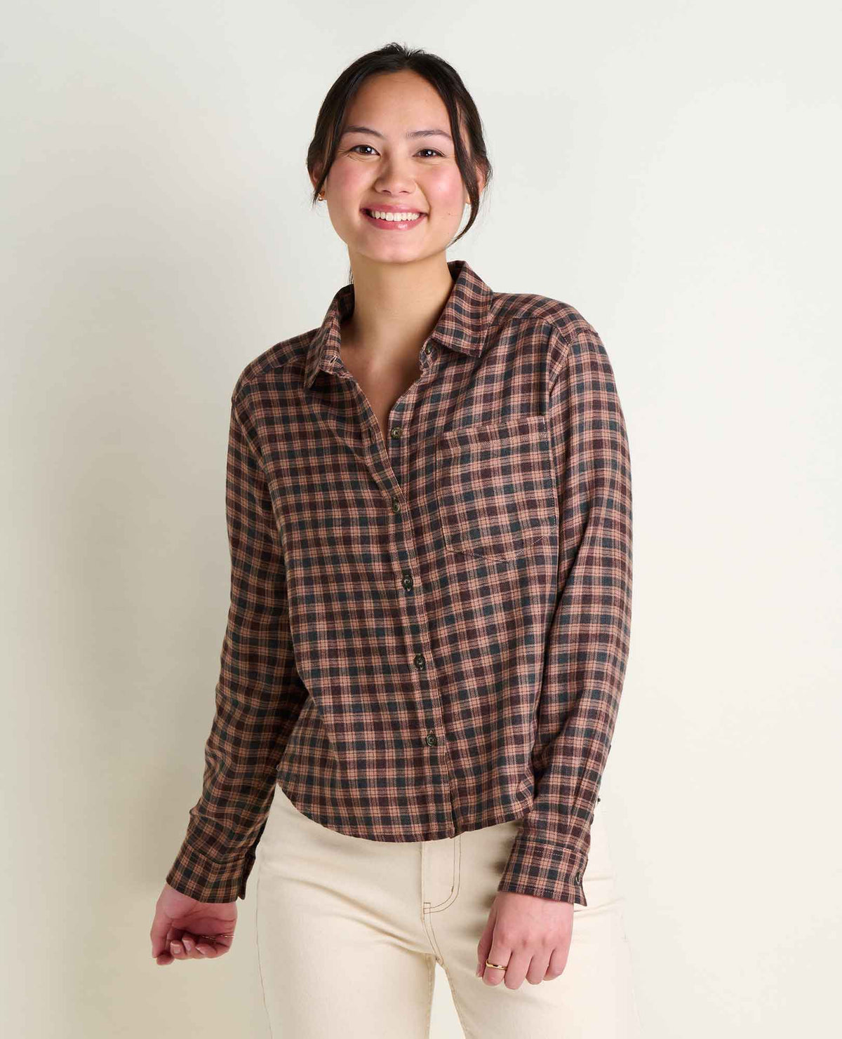 Toad & Co Womens Re-Form Flannel Boxy Long Sleeve Shirt