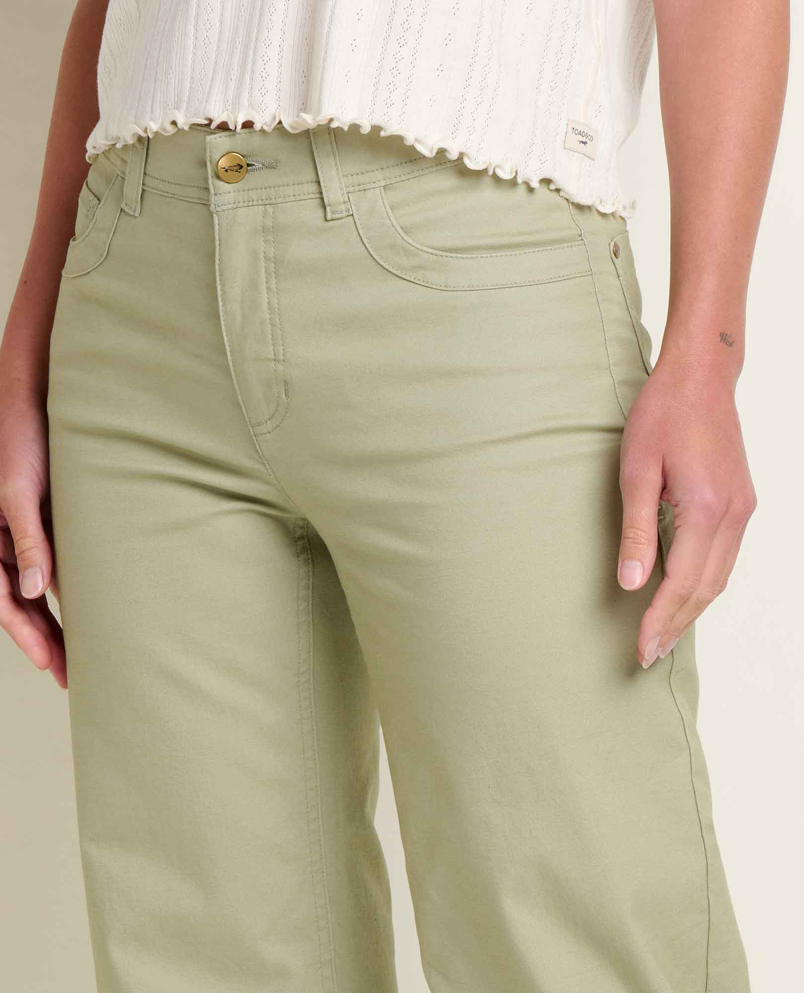 Toad & Co Womens Earthworks Wide Leg Crop Pant