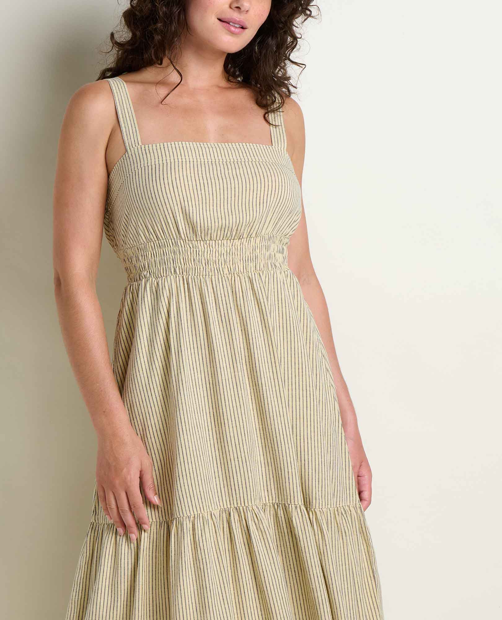 Toad & Co Womens Taj Hemp Tiered Midi Dress