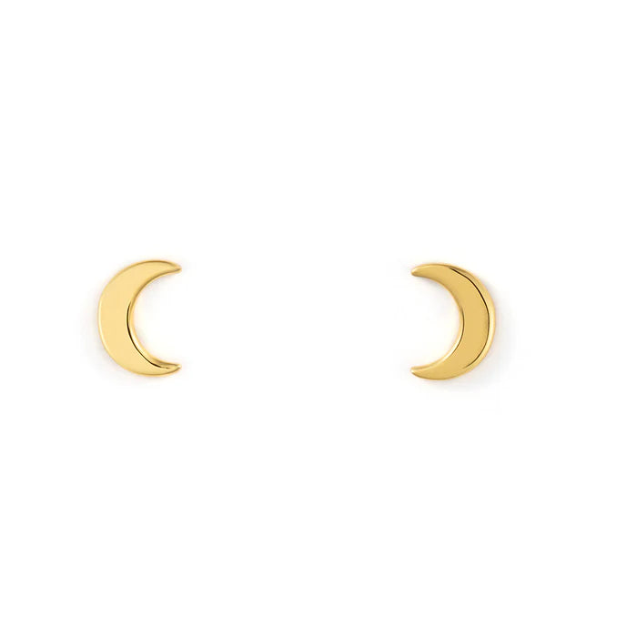 Bronwen Tiny Charm Post Earrings - Crescent Moon