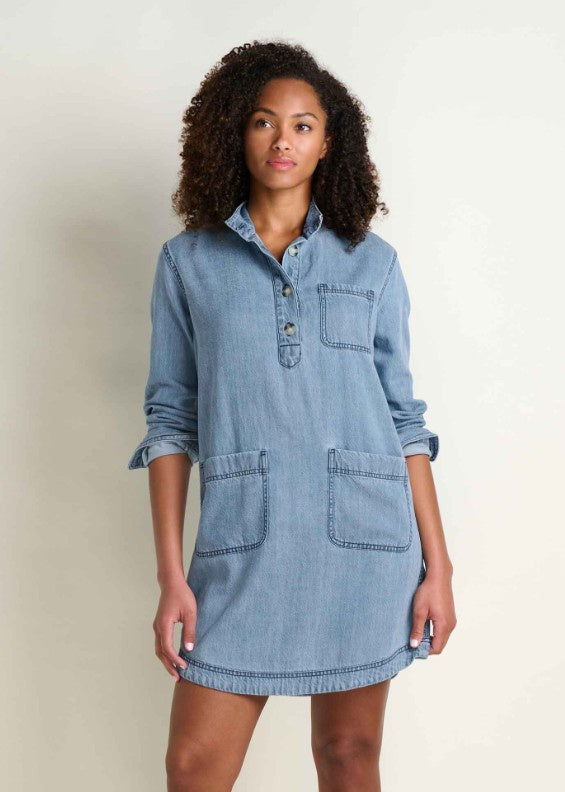 Toad & Co Womens Piñon Soft Denim Popover Dress